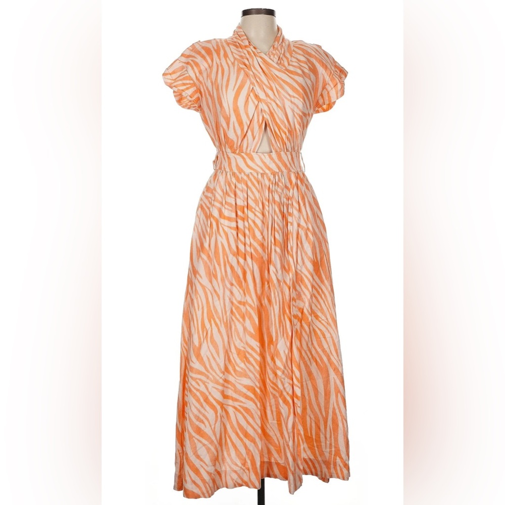 Orange Zebra Print Dress
